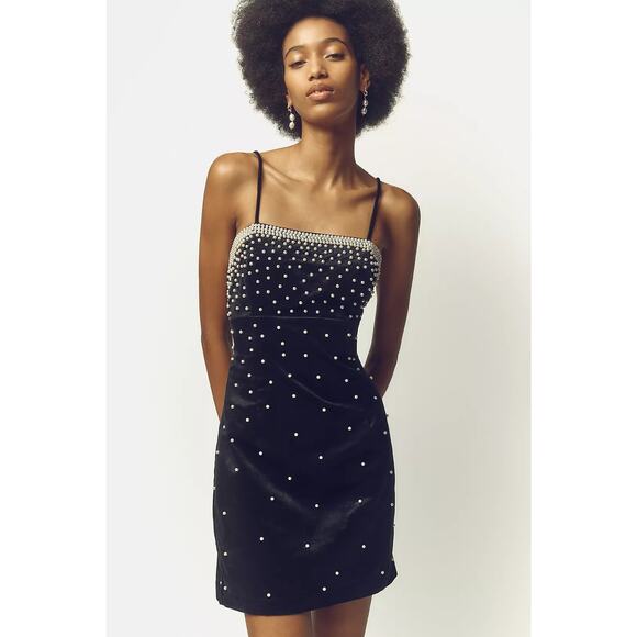 NWT Anthropologie Brynne 3D Spaghetti-Strap Dress by Maeve: Pearl Edition Size 4 - Picture 1 of 4